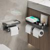 Aluminum Alloy Paper Holder Wall-Mounted Toilet Roll Paper Holder No Drilling Bathroom Kitchen Paper Holder