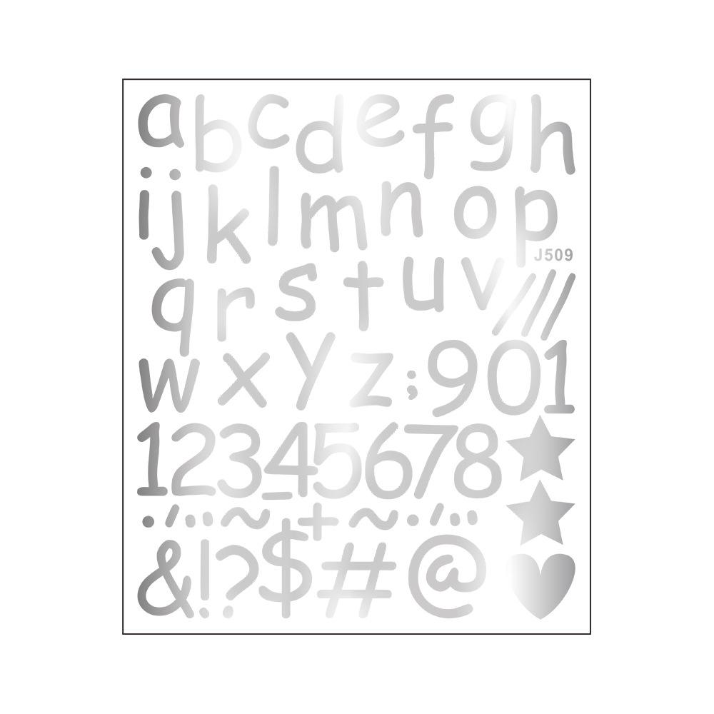 

Раскрашенные английские буквы, цифры и символы, комбинация «сердце», наклейки для украшения дома серебряный