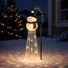 Wasserdichte LED-Rasenornamente Solar-Schneemann Gartenspießlicht, Fließendes Wasserfall-Lichterkette mit Weihnachtslandschaftsbeleuchtung für Hof Stern