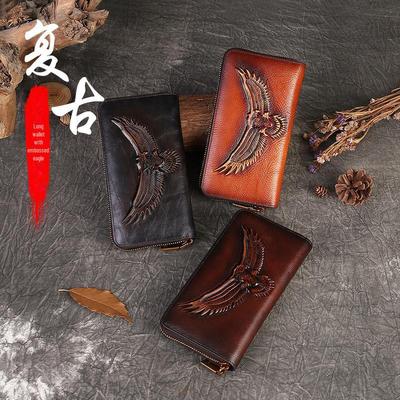 Unisex Genuine Leather Cowhide Wallet with Large Capacity Card Slots and Mobile Phone Pocket