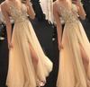 Shiny evening dress European and American summer gold V-neck splicing dress party evening dress female
