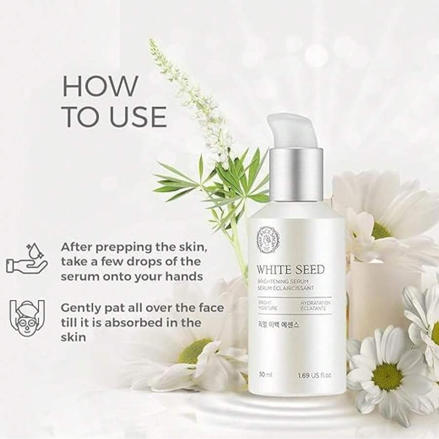 The Face Shop Sérum Éclaircissant 50ml Avec Extrait de Graines Blanches – Booster d'Éclat Profond pour Peau Terne