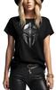 T-shirt Viking Femme Motif Casque Viking Haut Coton Manches Courtes Hauts Imprimés-