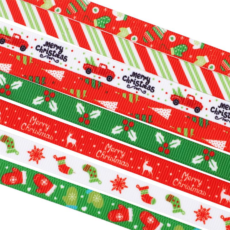 10 Yards 10mm Weihnachtsband Geschenkverpackung Polyesterband Schleife Neujahrsparty Handgemachte Geschenke Dekoration DIY Bastelmaterial