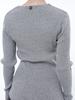 Chaenseseunoi Slim Fit V-Neck Ribbed Knit Grey/W251Tp04Gr
