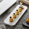 High-End Rectangular Sushi and Dessert Plate with Rock Pattern Design