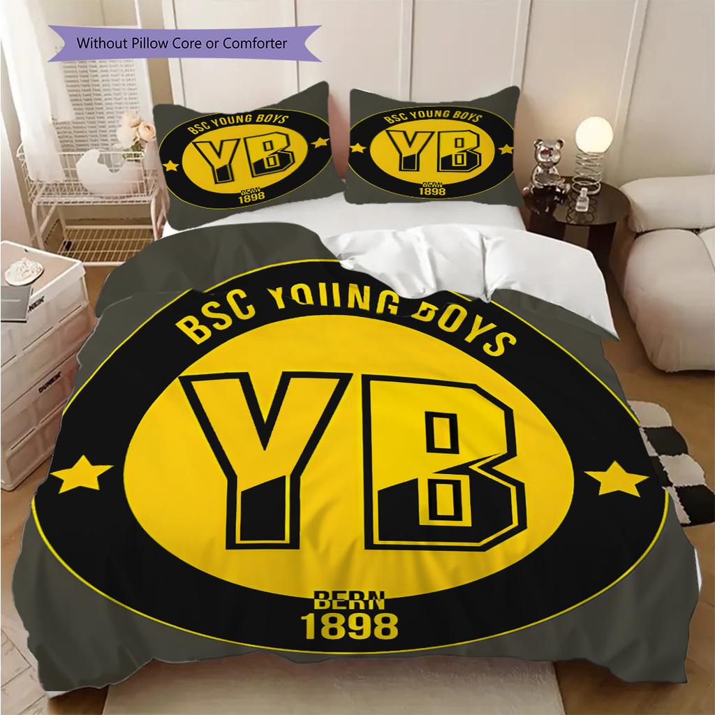 BSC YB Muster Bettwäsche Steppdecke Set Bettbezug Kissenbezug Heimdekoration Geburtstagsgeschenk (1 Bettbezug + 2 Kissenbezüge, ohne Füllung)