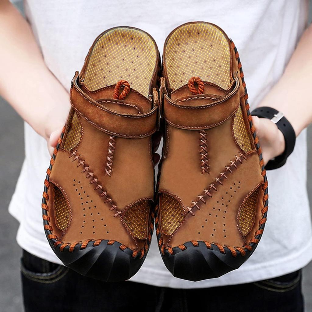 Leather Outdoor Khaki [STRDEOUT] Men's Sandals, Sports, Outdoors, Men's Sandals, Sandals, Men's, Office, Stylish, Summer, Shoes, Stylish, Camping,