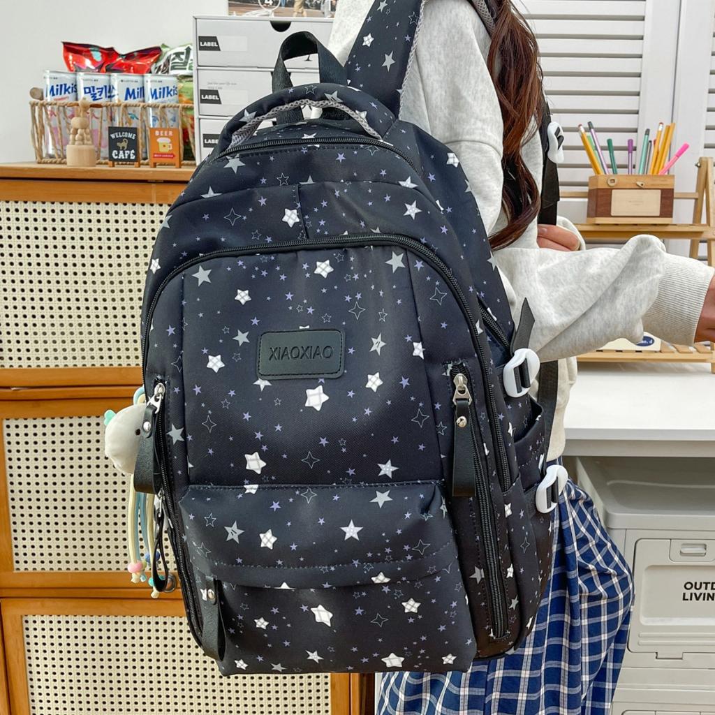 Schoolbag1011 new schoolbag female junior high school high school student large capacity star printing backpack female college student computer bag