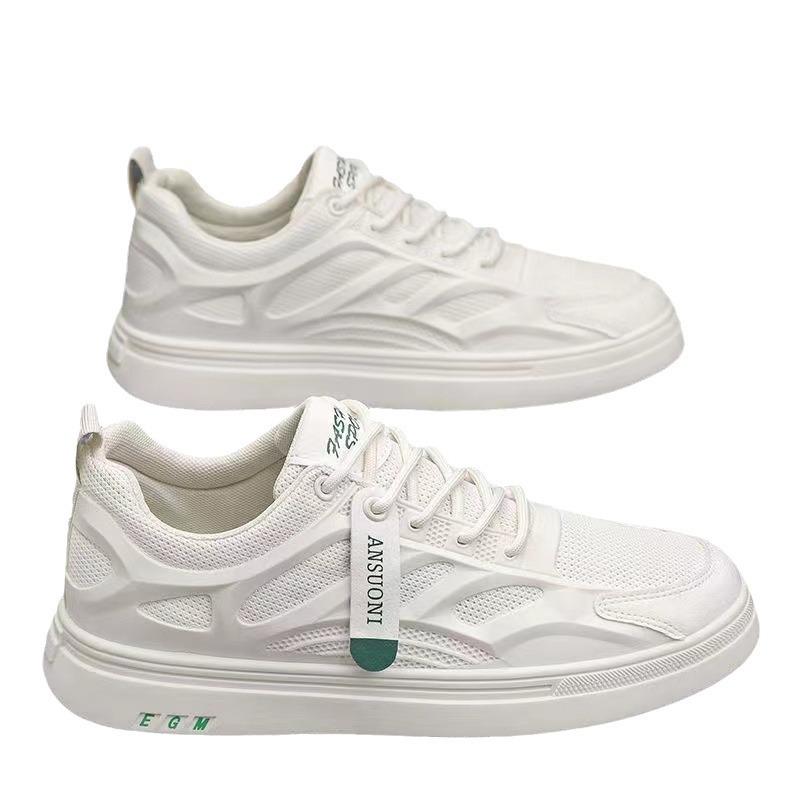 Men's Board Shoes Autumn 2024 New Mesh Versatile Men's Shoes Student Trend White Shoes Non-slip Sneakers Men's