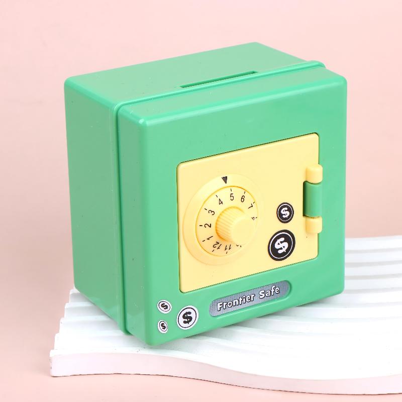 

4 Digit Lock Mini Piggy Bank Safe Box for Kids Children Money Saving Coin Cash Bank Educational Storage Security Home Office зелёный