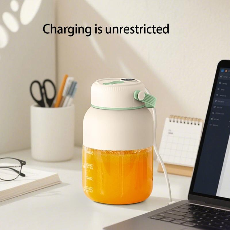 Hocheffizienter tragbarer Entsafterbecher mit Edelstahlklinge Saftbereiter Elektrischer Mixer für Büro Zuhause Reisegebrauch