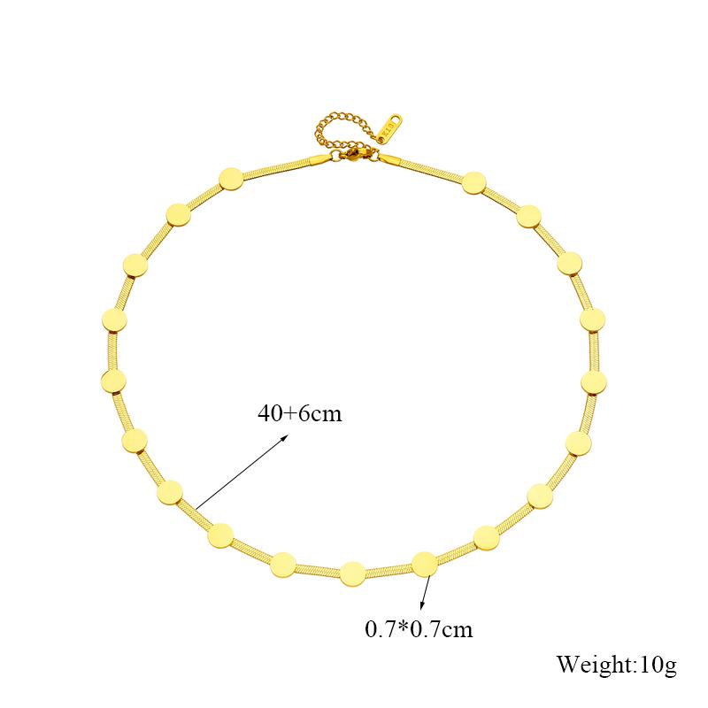 DIEYURO 316L Stainless Steel Gold Round Choker Necklace Bracelets For Women Girl Fashion Non-fading Jewelry Set Accessory