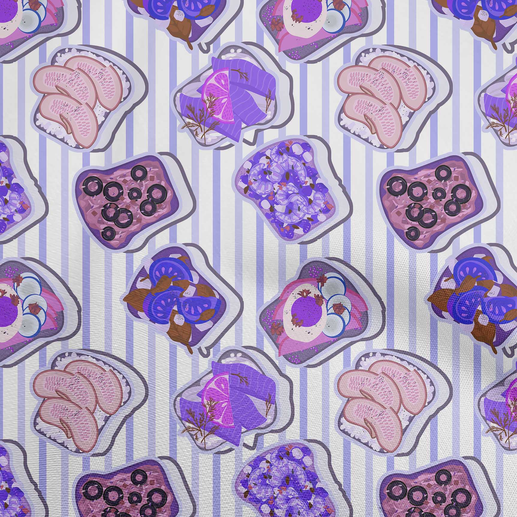 

OneOone Cotton Flex Light Blue Fabric Food Craft Projects Decor Fabric Printed By The Yard 40 дюймів 42 Inch Wide - Viscose Chiffon фіолетовий