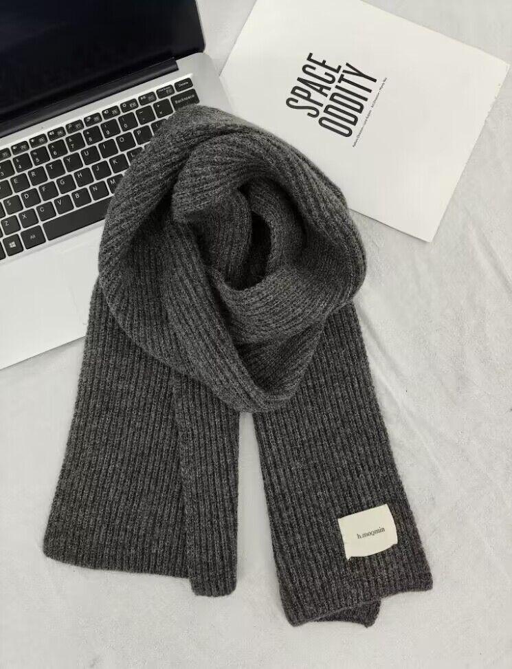 Women's Korean Style Soft Wool Knit Scarf - Winter Fashion, Thickened Warmth, Versatile for Students