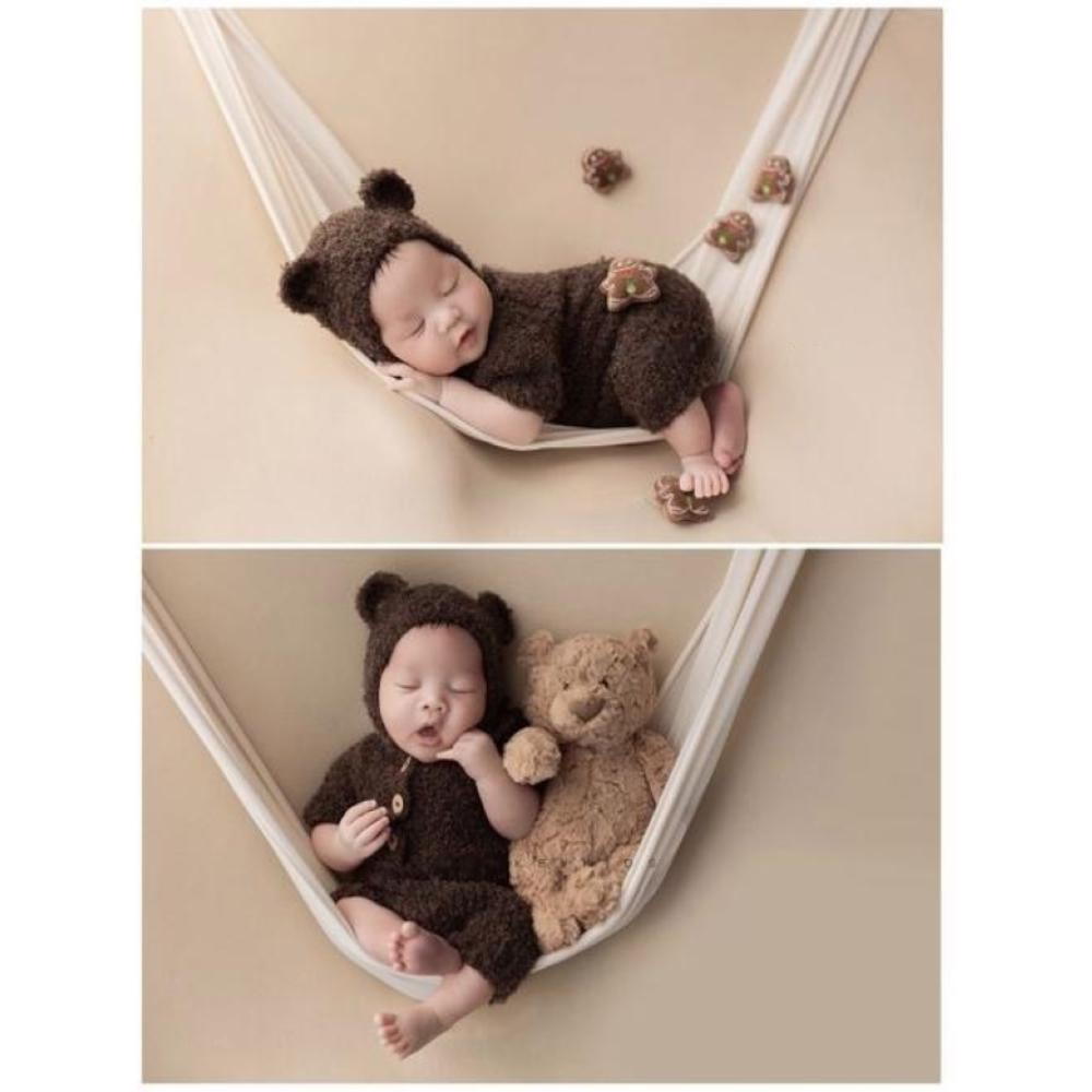 With Hat Newborn Photo Prop Outfit Bear Design Photography Outfit Set  for Newborn