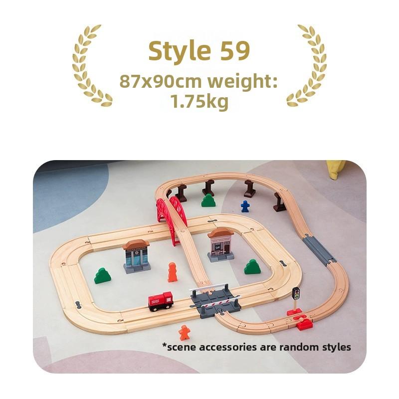 All Kinds of Wooden Track Set Wooden Railway Train Tracks Compatible with All Brands Wood Tracks Train Toys for Kids Gifts