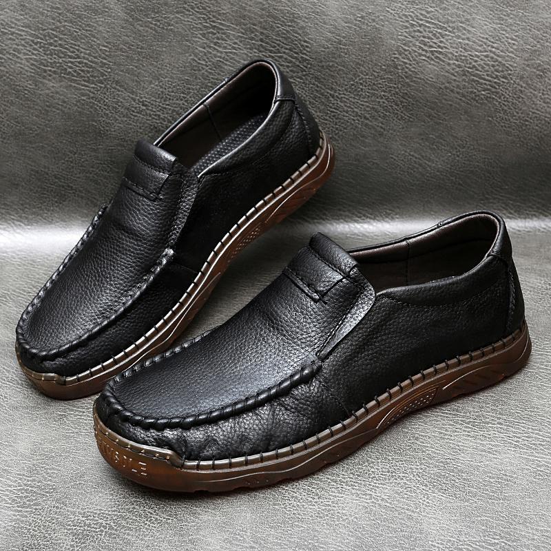 Handmade Genuine Leather Men Shoes Breathable Casual Shoes Men Loafers Moccasins Man Flats Shoes