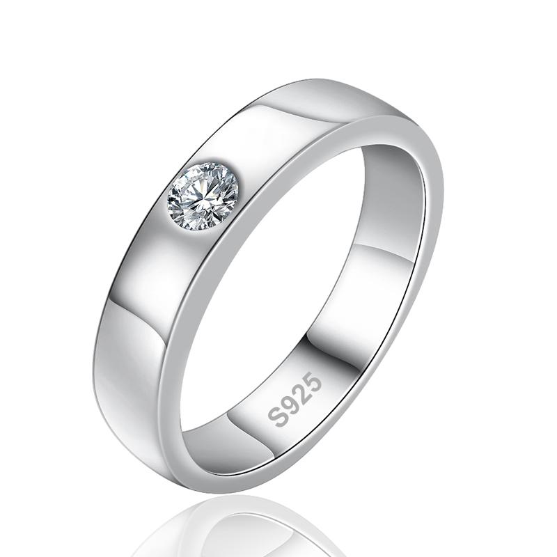 4mm Moissanite Ring for Men 925 Sterling Silver Gemstone Lab Diamond Gold Plated Rings Wedding Engagement Band Jewelry