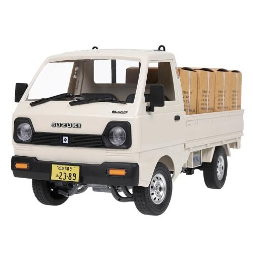 WPL JAPAN Suzuki Carry 1/10 Scale Light Truck RC Car D12 RTR 2WD with Original Sticker, Cargo, Technical Approval Mark, and Battery (2WD, White)
