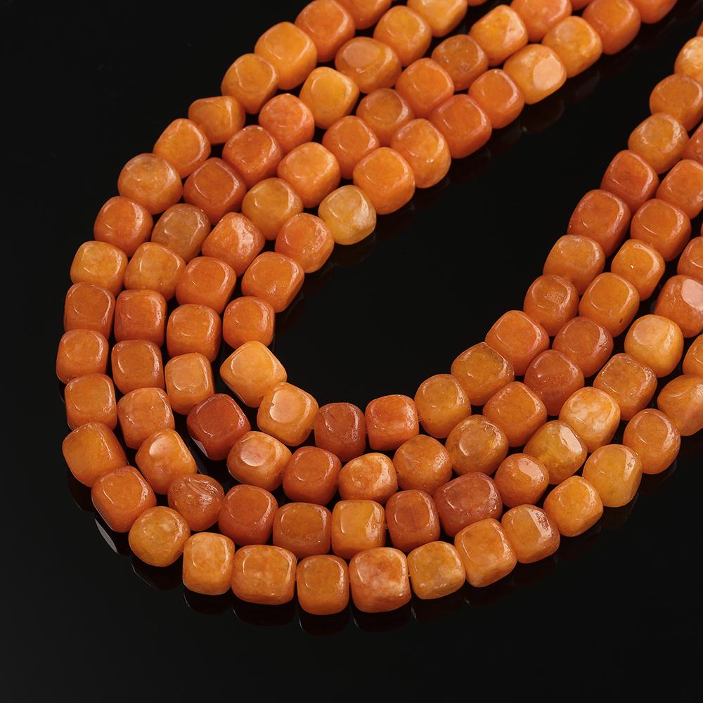 1 Strand Natural Stone Agate Beads 7.5 x 7.5mm Cube Spacer Loose Bead for Jewelry Making DIY Bracelet Necklace Accessories