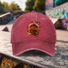Hamburger Graphic Washed Baseball Cap Trendy Streetwear Adjustable Cotton Outdoor Sun Hat