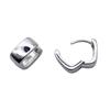 Unisex Wide Square S925 Silver Needle Earrings - Easy-To-Wear Buckle Design