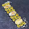 Brecciated Mookaite, Citrine Gemstone 925 Sterling Silver Bracelet 7-8"