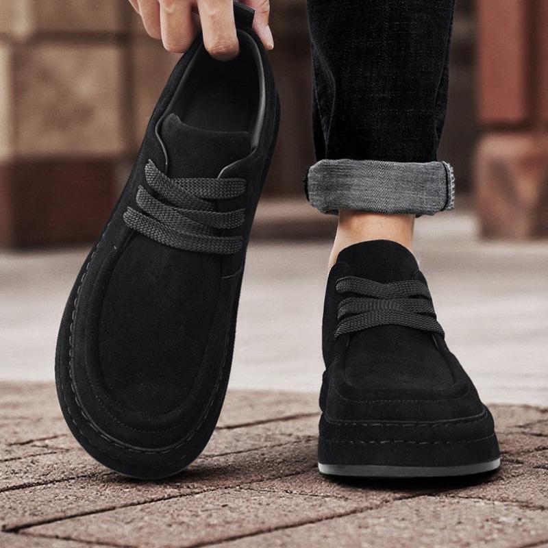 Winter Men Shoes Quality Suede Leather Casual Shoes Winter Plush Warm Cotton Shoe Outdoor Non Slip Platform Shoes Zapatos Hombre