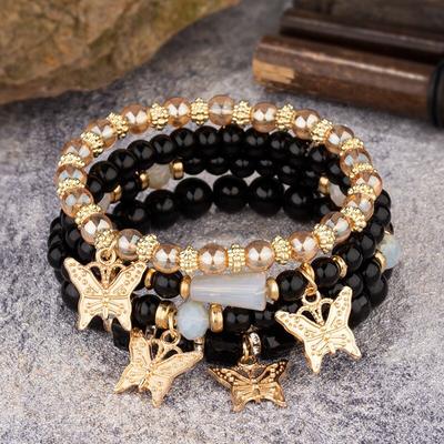 New Trendy Butterfly Beaded Bracelets For Women Men Boho Charm Tree Wrap Bangle Bracelets Fashion Party Jewelry Accessories Gift