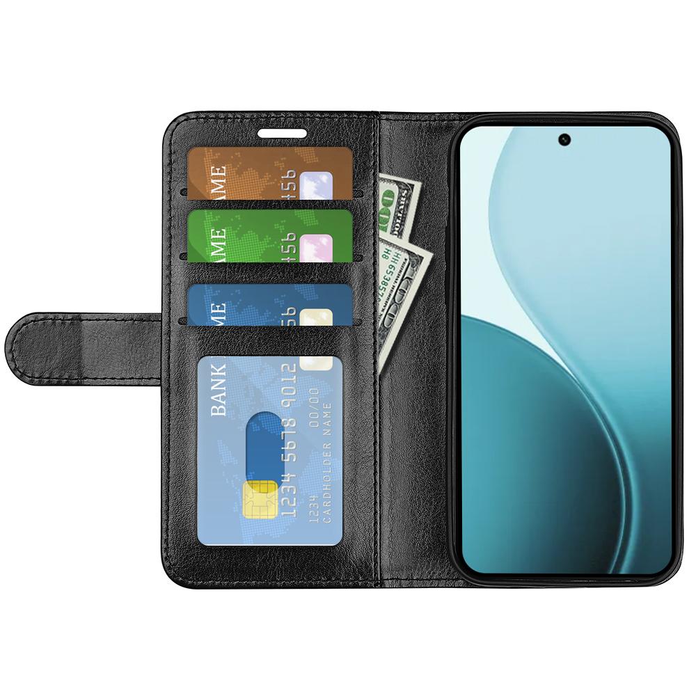 For Oppo Reno14 5G (Global) Case Crazy Horse Texture Stand Leather Phone Cover