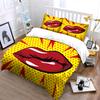 Pop Art Lip Decor Set Multiple Sizes Kid'S And Adults' Bedroom Exquisite 3Pc Bedding Set, Gift
