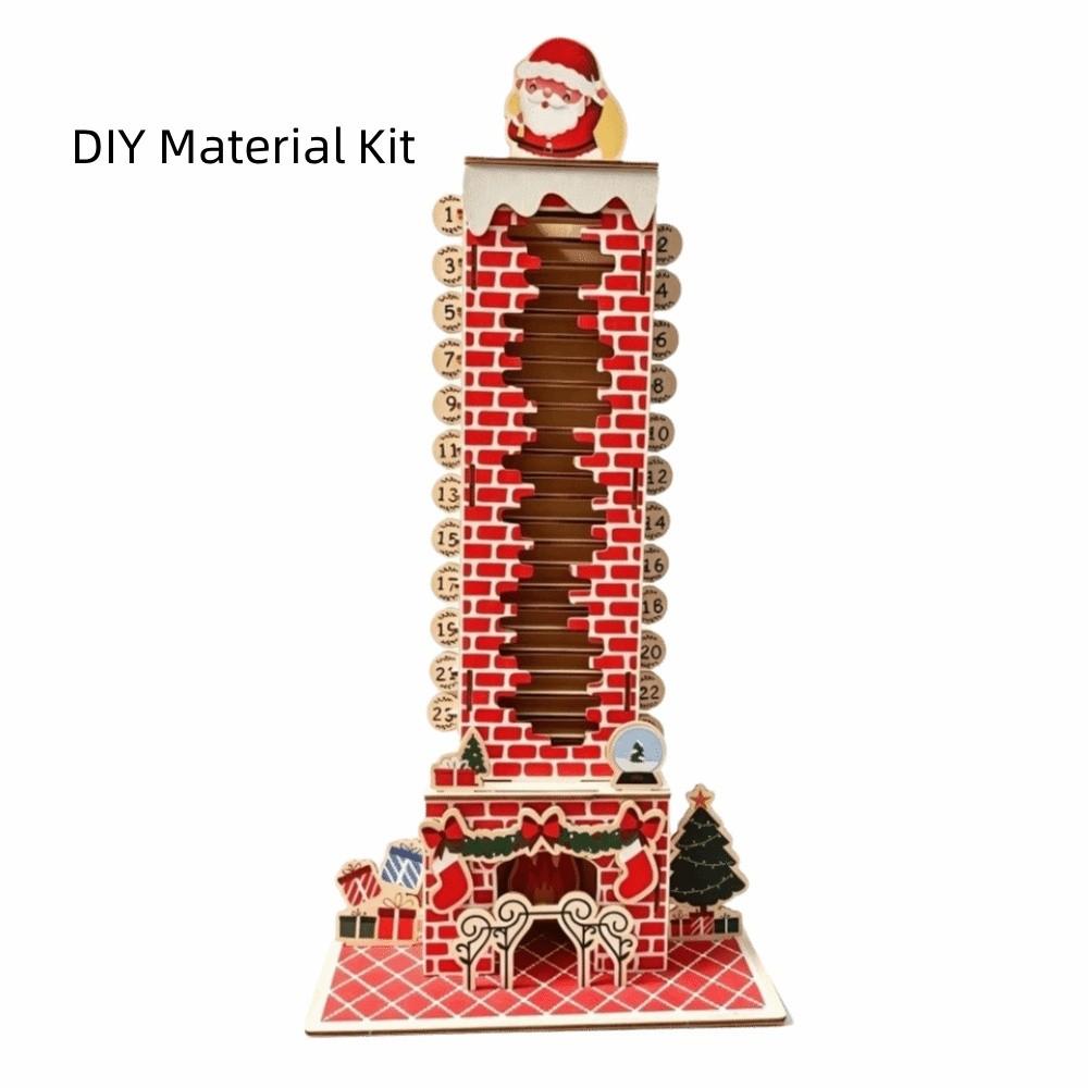 Fireplace Base Christmas Advent Calendar Pull Slider Christmas Stacking Game Family Gifts
