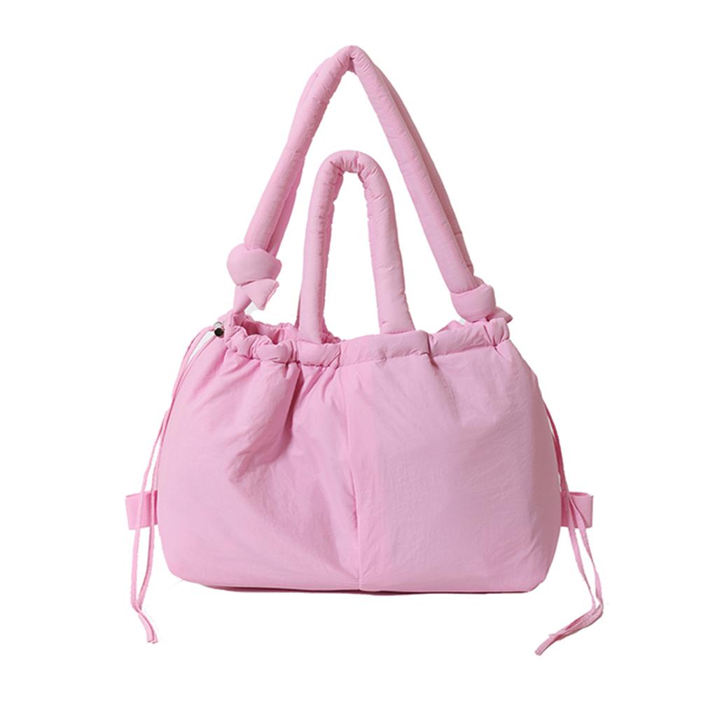 Puffer Tote Bag for Women Adjustable Strap Shoulder Bag Nylon Large Capacity Crossbody Bag Puffy Purse for Shopping Travel