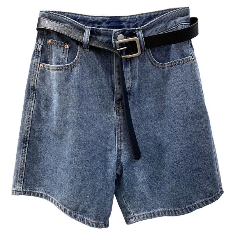Korean Style Women's Summer Denim Shorts - Casual, Loose, Slim, Straight, Trendy Cycling Design (2022 Version)