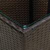 Side Table Brown 41.5 x 41.5 x 44 cm Poly Rattan and Tempered Glass