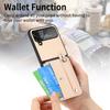 Anti -Dust Carbon Fiber Wallet Case For Samsung Galaxy Z Flip 4 5 5g Flip4 Flip3 Flip5 Flip 3 Zflip5 Shockproof Card Holder