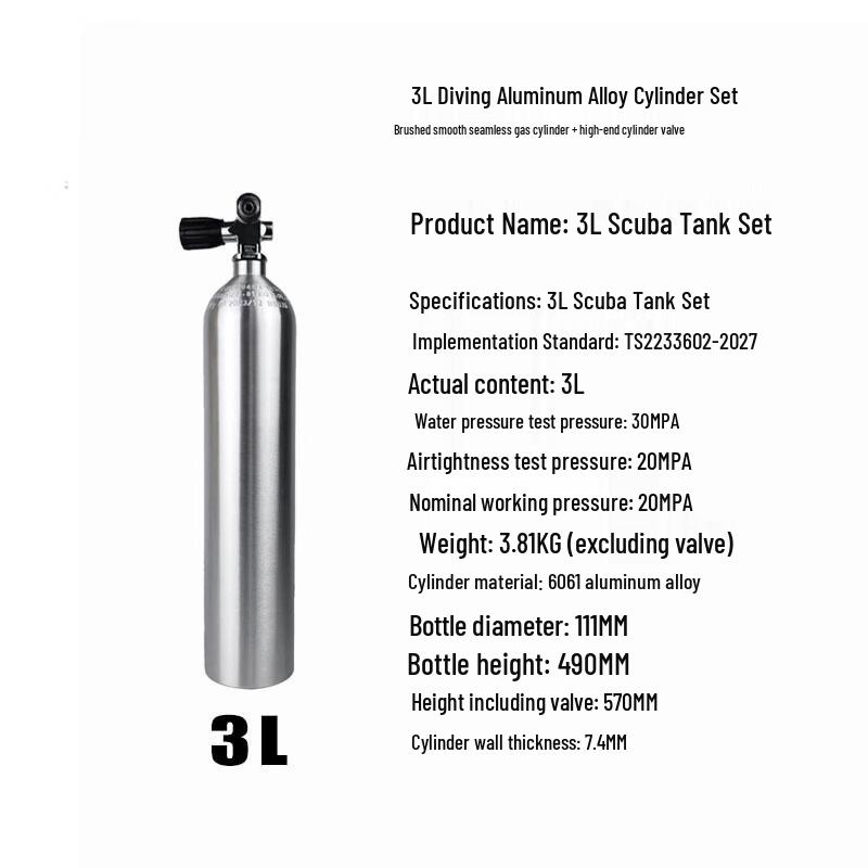 WEZHO Diving Aluminum Alloy Air Tank