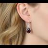Solid 925 Sterling Silver Garnet Gemstone Handmade Drop Earrings Minimalist Earrings Gift For Her