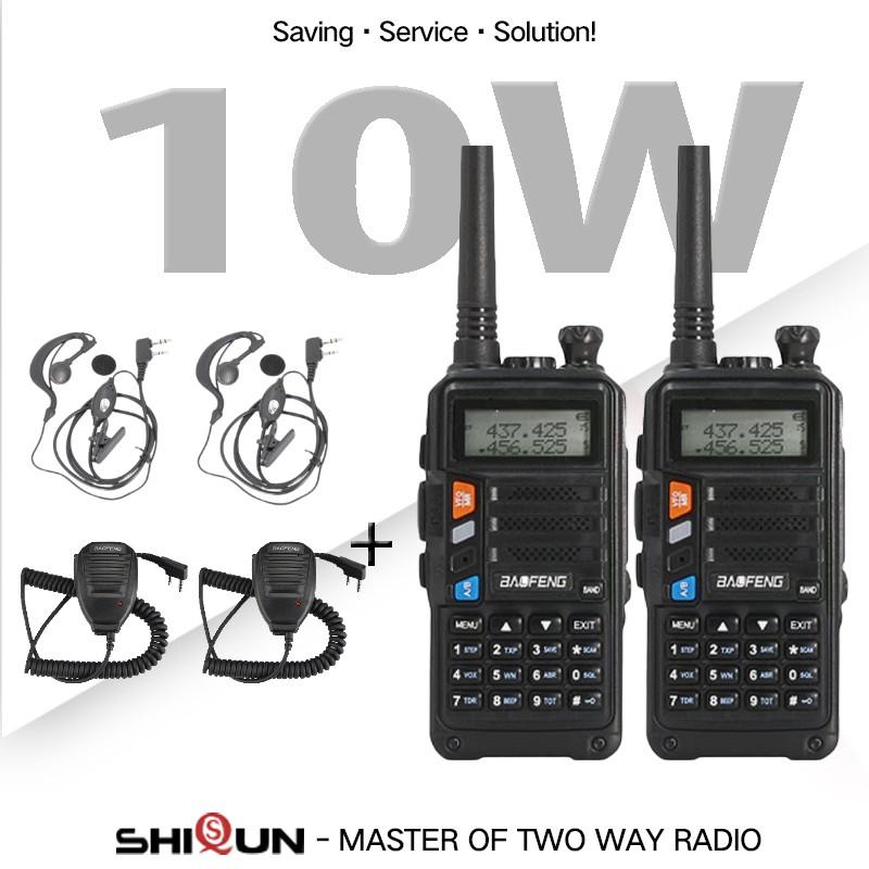 Baofeng Walkie Talkie 10W 2 STUKS UV-5R+Plus USB-oplader UHF VHF Dubbelband 10KM Lange Afstand Upgrade van UV-5R UV-10R Portofoon