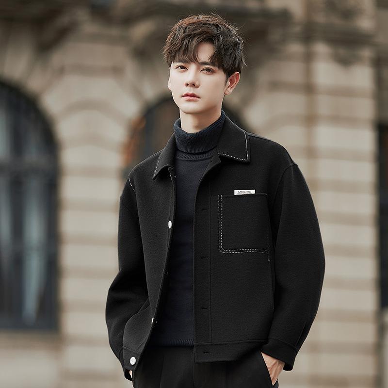 Jiming Thread Wool Woolen Jacket Autumn and Winter High-end Short Double-sided Non-cashmere Jacket Top