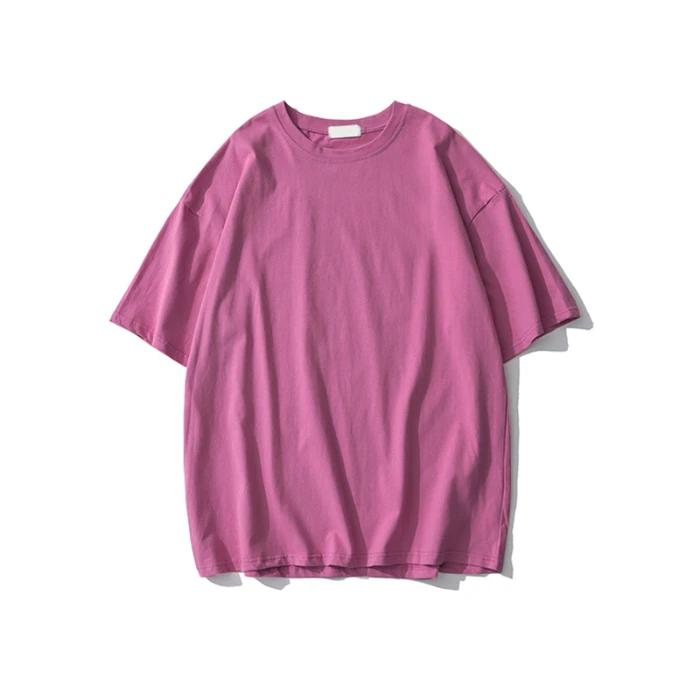 Sommer Einfarbig Reine Baumwolle T-Shirts Damen Harajuku Übergroß Kurzarm Y2k Tops Unisex Koreanische Streetwear Lässig Basic T-Shirt Weiblich Gute Qualität
