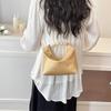 PU Leather Cloud Shoulder Bag Korean Style Women Crossbody Bag Casual Pearl Handle Handbag  Wallet