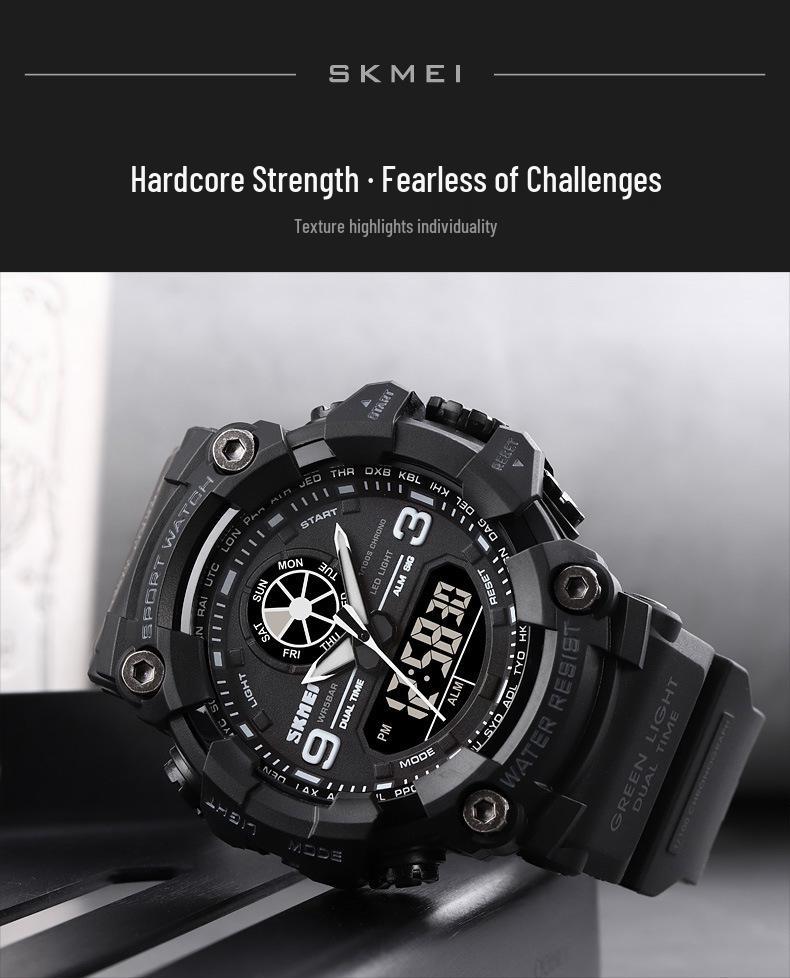 SKMEI Shí Kè Měi Men's Waterproof Outdoor Sports Watch - Stylish and Trendy for Middle School Students.