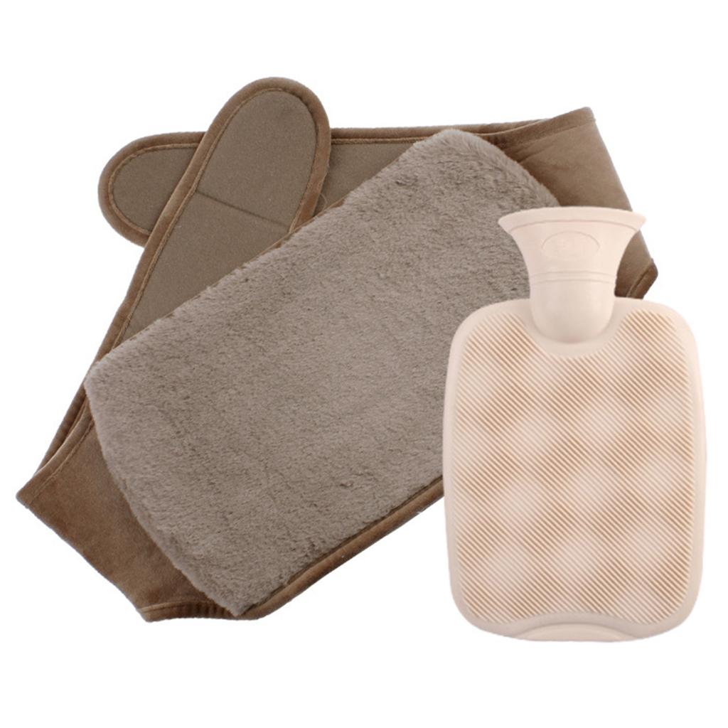 Hot Water Bottle,PVC Warm Water Bag Soft Plush Hand/Waist Cover ,Hot Water Pouch for Body Pain Relief Menstrual Crmps