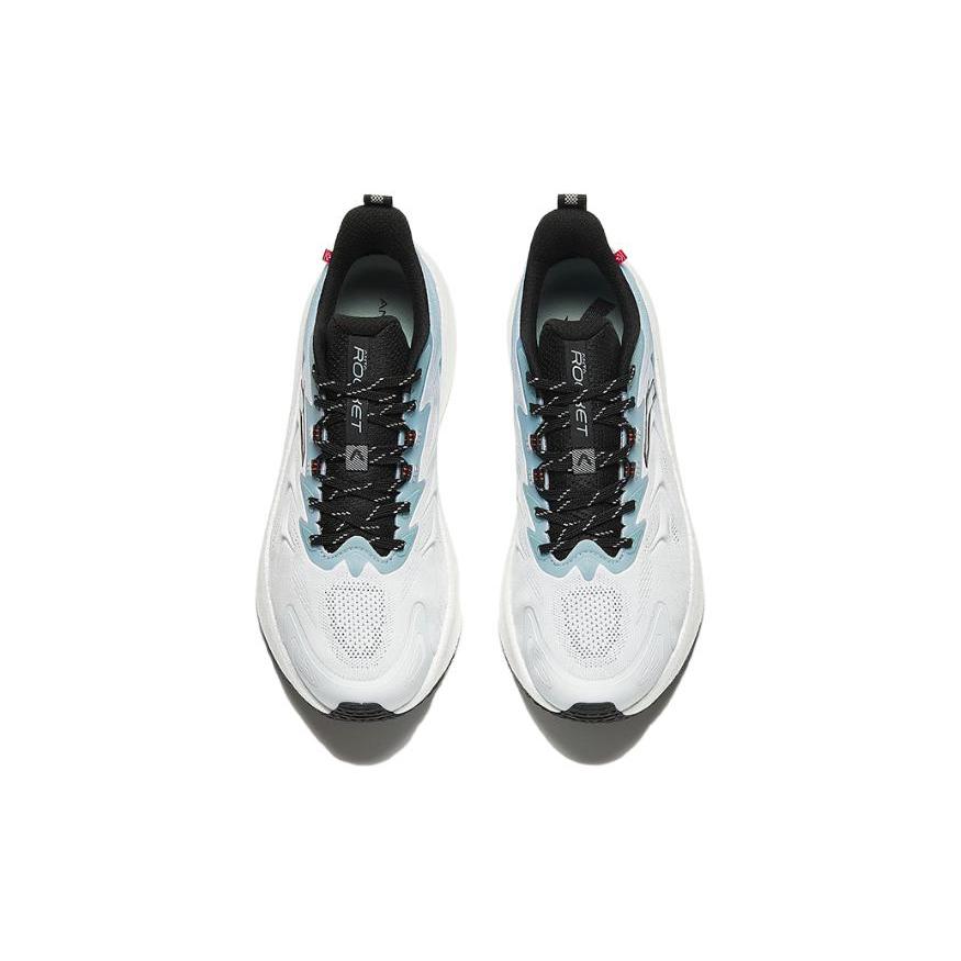New Anta Rocket 5.0 Cushioned Slip Resistant Abrasion Resistant Low Top Casual Running Shoes Men's White Black Blue 112345523-9