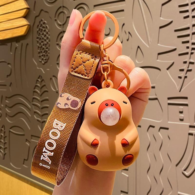 Adorable Plush Capybara Keychain Cute Cartoon Couple Car Key Accessory Gift