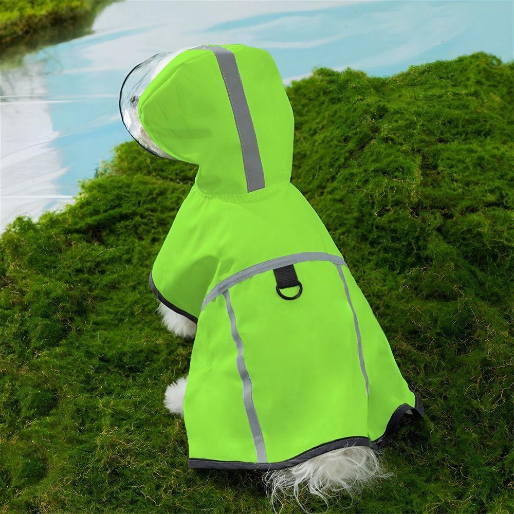 Hooded Dog Rain Poncho Adjustable Design Dog Rain Cloak Soft Waterproof Rain Jacket  Pet Outing
