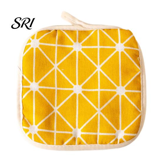 Geometric Pattern Pot Holders Holder And Glove Set Heat Resistant Anti-scald Cooking Gloves High Temperature Thick Cotton Oven Mitts Nordic
