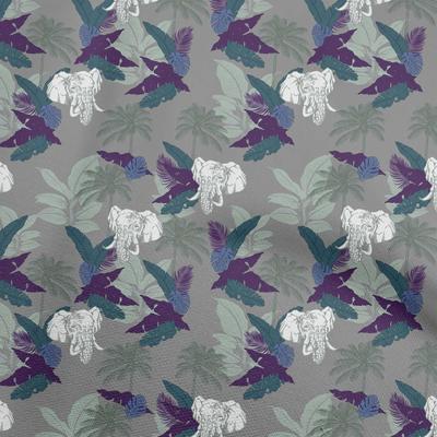 Cotton Flex Gray Fabric Tropical Diy Clothing Quilting Fabric Print Fabric By Yard 40 Inch